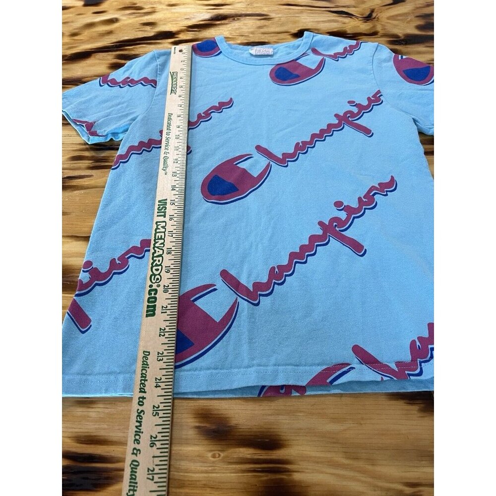 Champion Shirt Mens Size‎ Small Heritage All-Over Script Spellout Logo Preppy - Picture 3 of 8